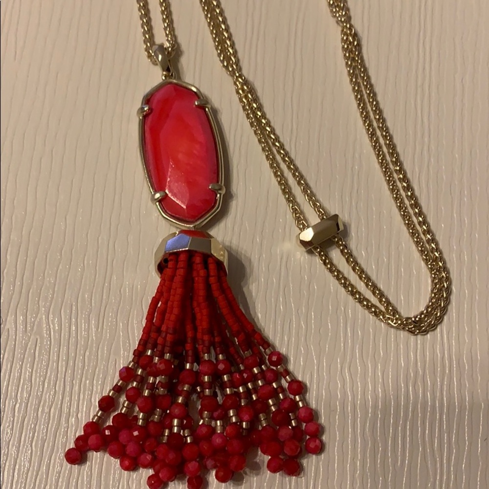 Kendra Scott gold eva necklace red MOP - Picture 2 of 3